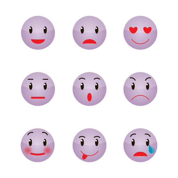 Satz von Emoticons. Emoji-Set - Vektor, Bild