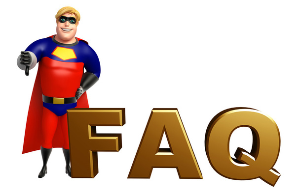 Superhéros avec signe FAQ
 - Photo, image