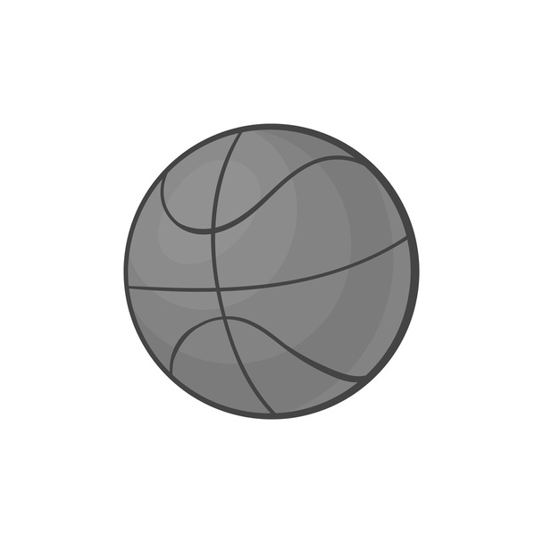 バスケットボールアイコン、ブラックモノクロスタイル - ベクター画像
