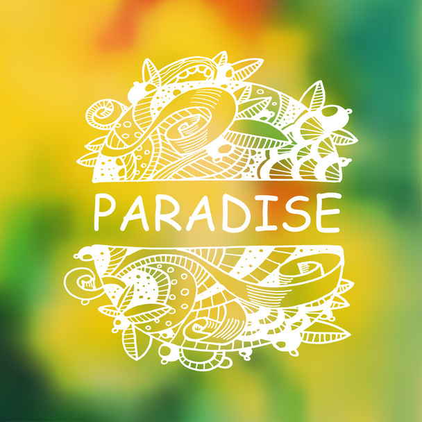 Paradise white zentangle - Wektor, obraz