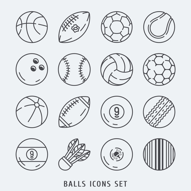Ícones de bolas conjunto ilustração vetorial
 - Vetor, Imagem