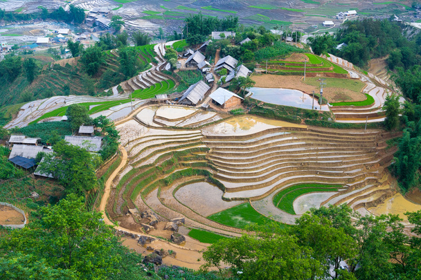 Kaunis rivitalo Lao Cain maakunnassa Vietnamissa
 - Valokuva, kuva