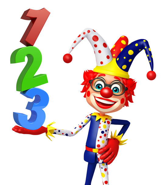 Клоун с 123 знаками
 - Фото, изображение