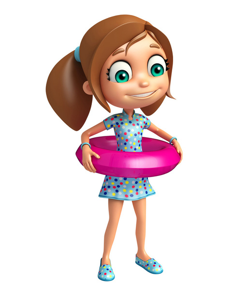 kid girl with Swimming tube - Photo, Image