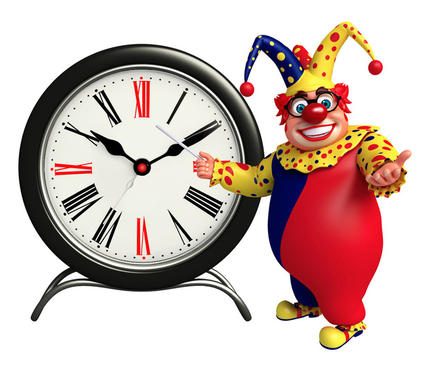 Clown met klok - Foto, afbeelding