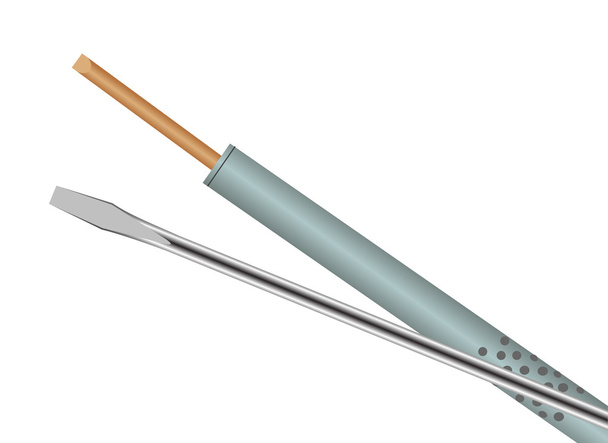A soldering iron and a screwdriver - Vektor, obrázek