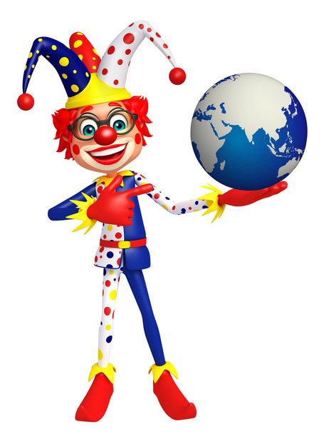 Clown met aarde - Foto, afbeelding