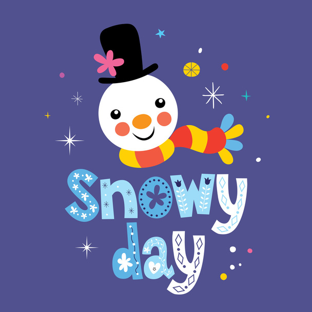 snowy day lettering design - Vector, afbeelding