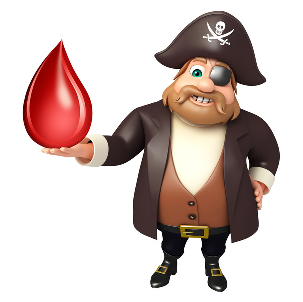 Pirata con gota de sangre
 - Foto, Imagen