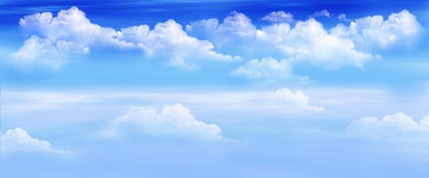 Mraky na modré obloze Panorama - Fotografie, Obrázek