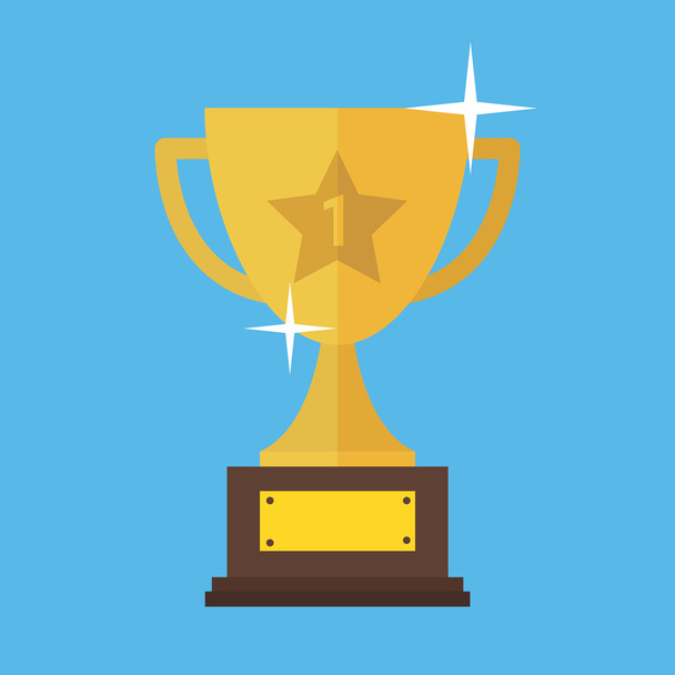 Trophy Cup Flat Icon, flat design vector. - Vector, Image