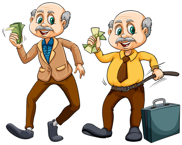 Два старика с деньгами
 - Вектор,изображение