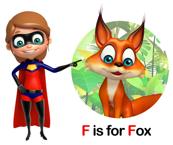 Süper kız Fox işaret - Fotoğraf, Görsel