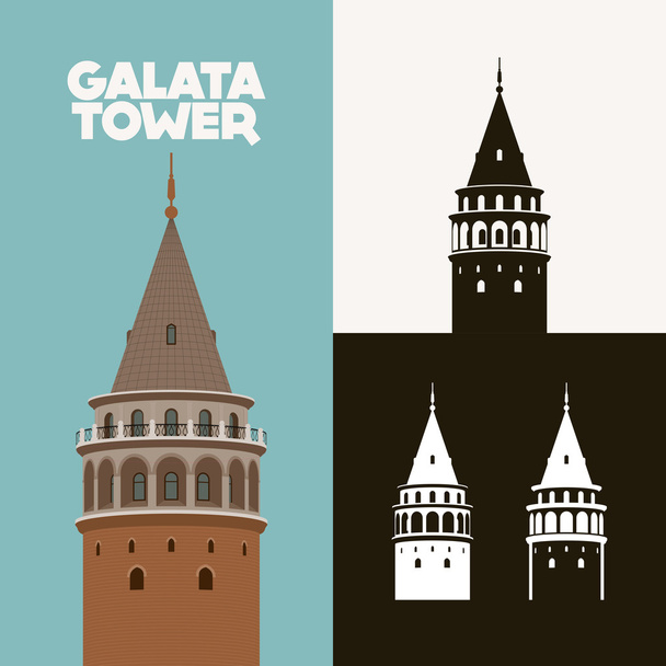 Wieża Galata Galata Kulesi - Wektor, obraz