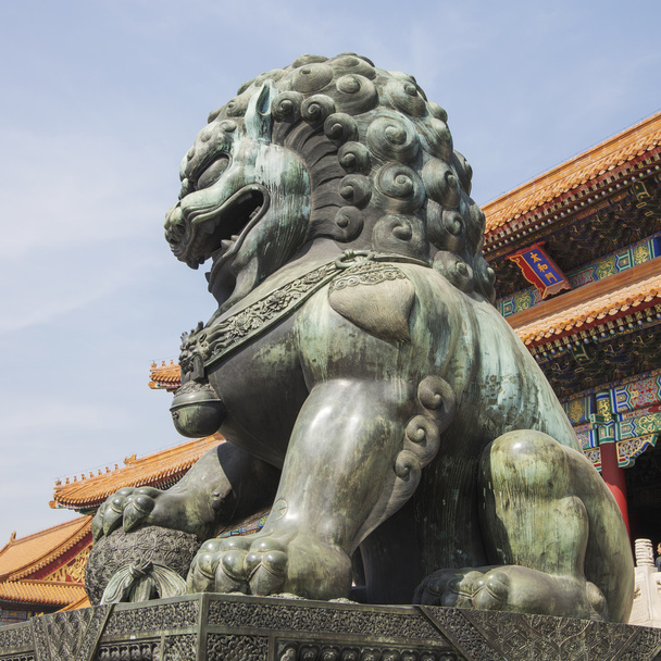 Socha lva Forbidden City Beijing Čína - Fotografie, Obrázek