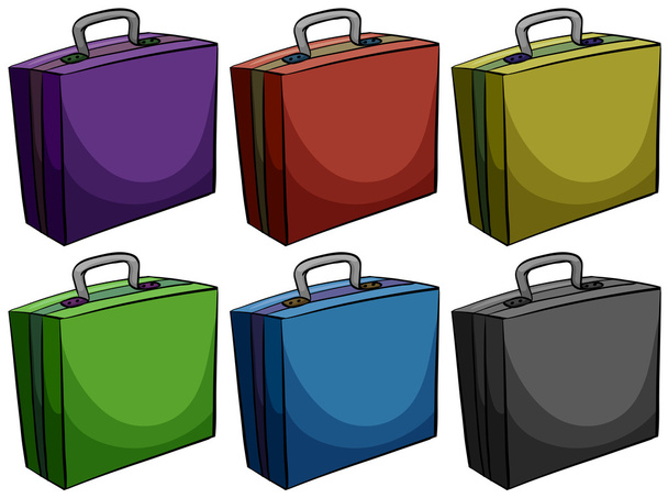 Altı renklerde evrak çantaları - Vektör, Görsel