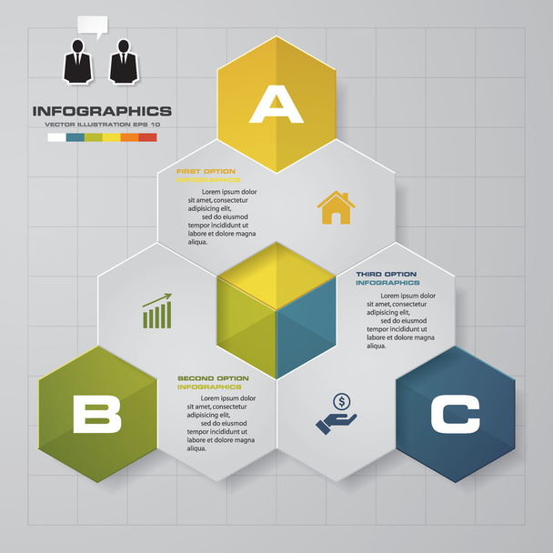 Abstract 3 steps infographis elements. - Vector, Imagen