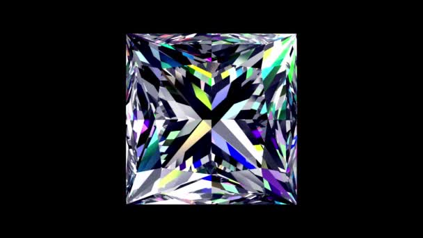Iridescent Diamond Princess. Looped. Alpha Matte. - Footage, Video