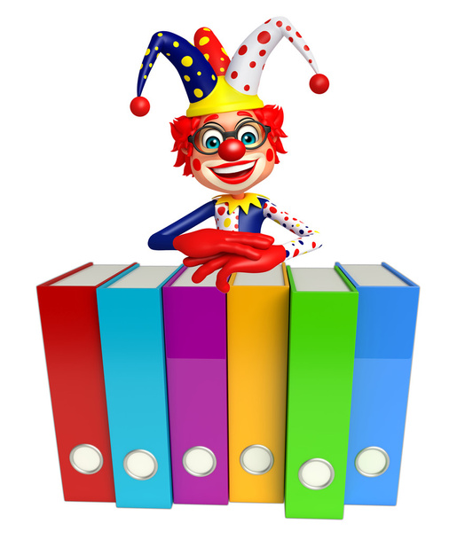 Clown met bestanden - Foto, afbeelding