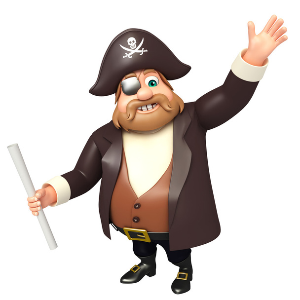 illustration of pirate with degree - Foto, Imagen