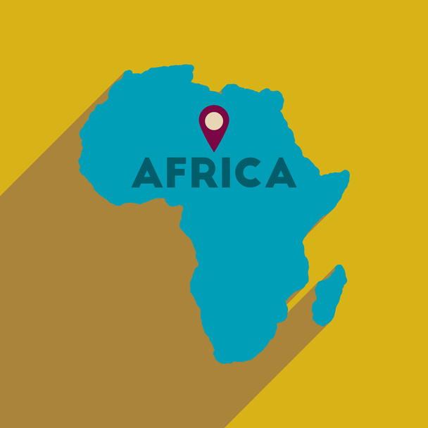 Flat web icon with long shadow Africa - Vector, Image