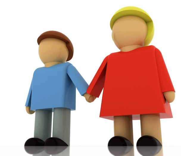 Дві фігури в романтичних стосунках тримаються за руки
 - Фото, зображення