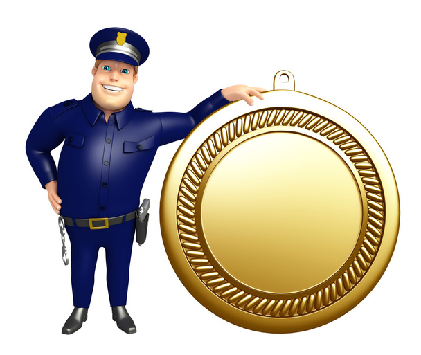 Policja z medalem - Zdjęcie, obraz