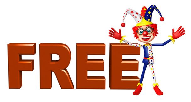 Клоун с бесплатным знаком
 - Фото, изображение
