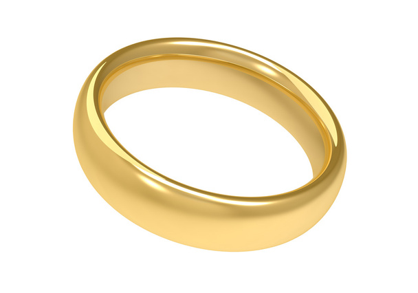 golden wedding ring concept  3d illustration - Fotó, kép