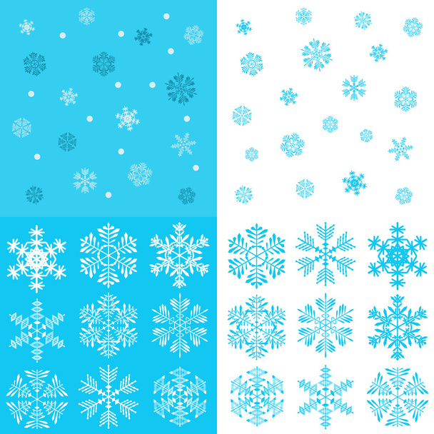 Uzornye snowflakes - Vector, Image