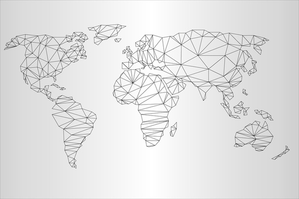 Mapa do mundo na triangulação, social, empresarial
. - Vetor, Imagem