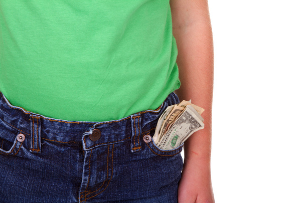 Child with money in pocket - Фото, зображення
