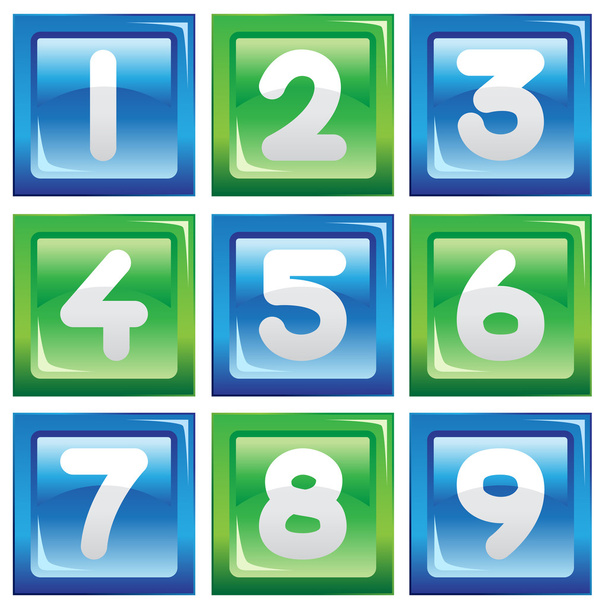 Numbers icon set - Vector, Image