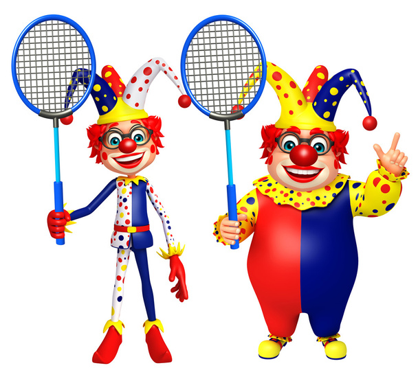 Клоун с бадминтоном
 - Фото, изображение