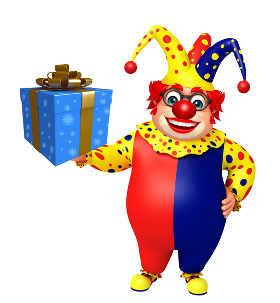 Клоун с подарочной коробкой
 - Фото, изображение