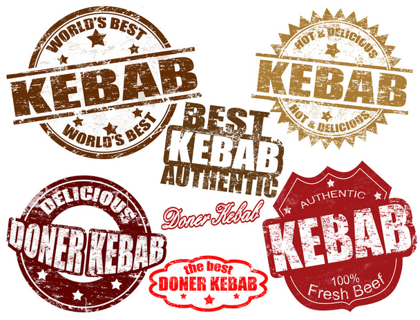 Kebab stamps - Vector, Image