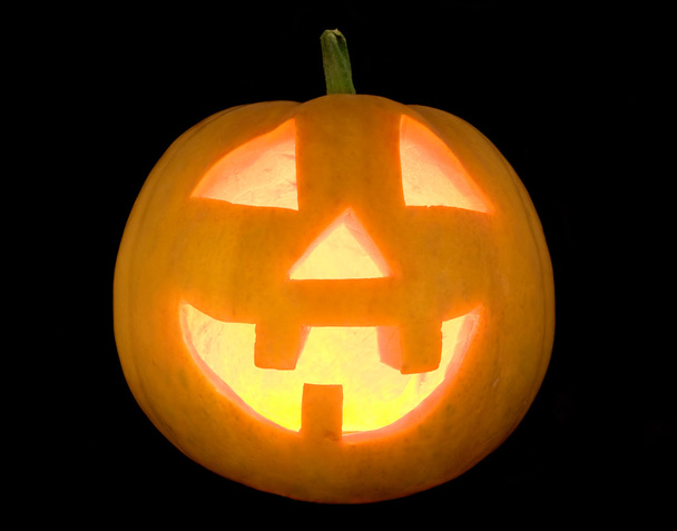 Halloween pumpkin lightened face - Photo, Image