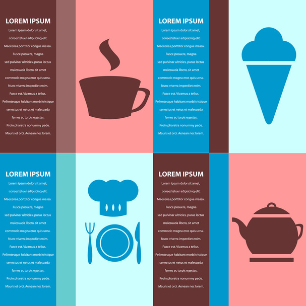 Set of beautiful cards for cafe or restaurant - Vector, afbeelding