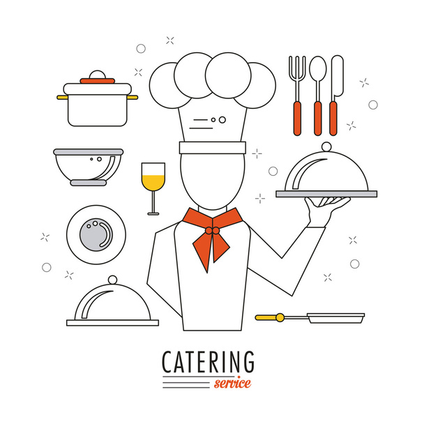 Catering service restauracji i menu Projekt - Wektor, obraz