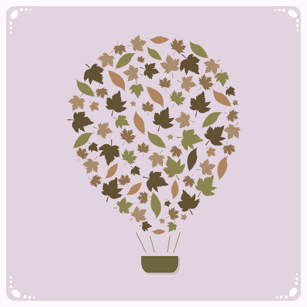 Ilustración de globo decorativo de aire caliente hecho de hojas. Vector de globo decorativo de aire caliente hecho de hojas
. - Vector, imagen
