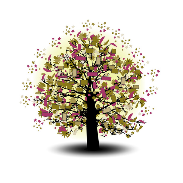 Барвисте дерево, Векторні ілюстрації
 - Вектор, зображення