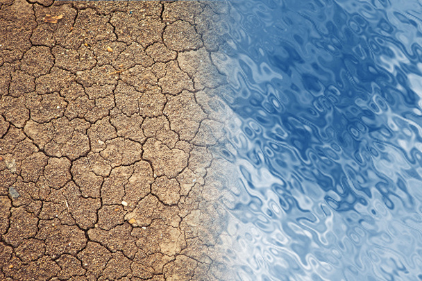 Tierra seca y agua
 - Foto, imagen