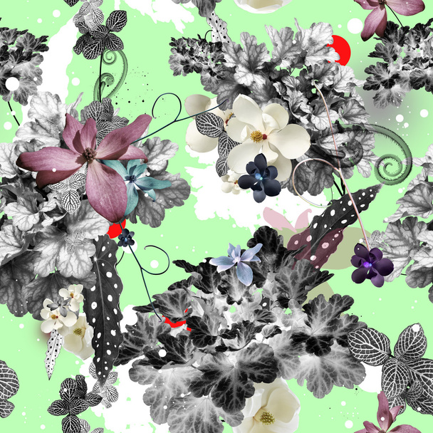 Abstract floral seamless pattern design - Valokuva, kuva