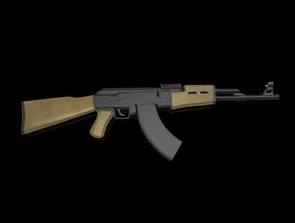 Kalashnikov AK-47 an M 16, on background - Foto, Imagen