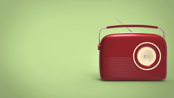 rode vintage radio - Foto, afbeelding