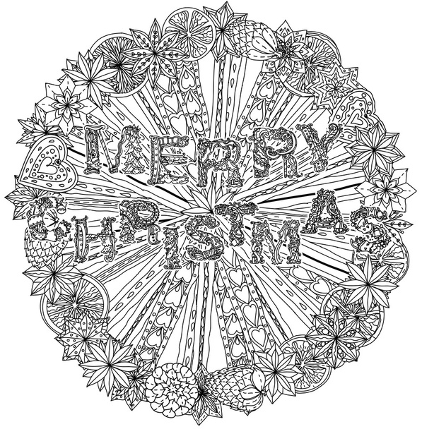 Счастливого Рождества, буквы дизайн поздравительной открытки
 - Вектор,изображение