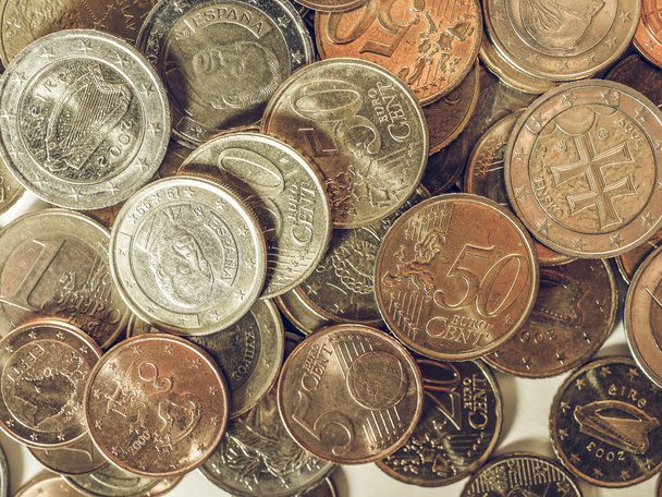 Винтажные монеты евро
 - Фото, изображение