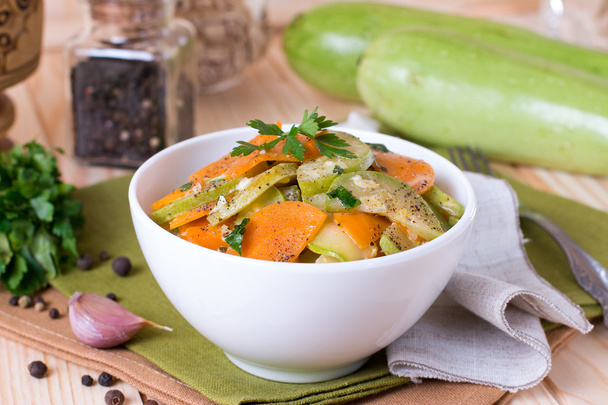 Vegetable stew of zucchini, carrots and onions - Photo, Image