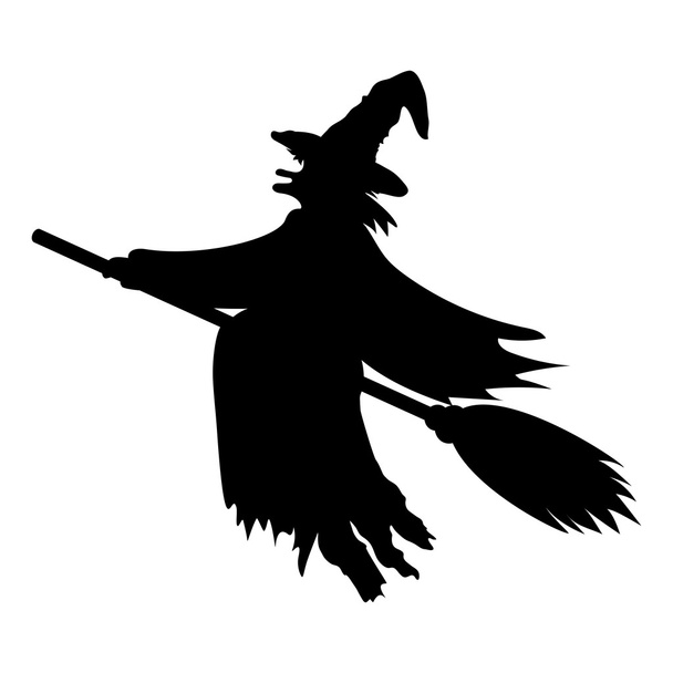 Ijesztő boszorkány repül - Vektor, kép