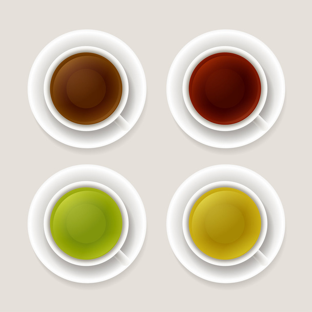 Tea types illustration. - Vetor, Imagem
